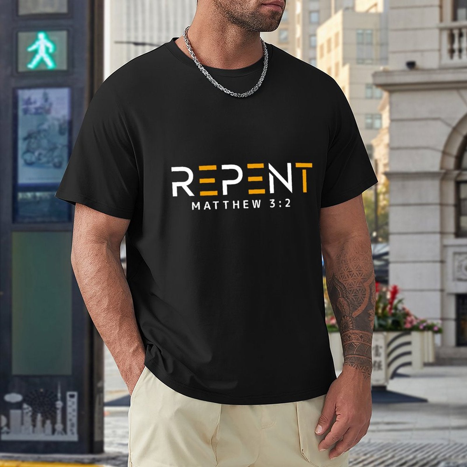 Repent I Am Unshaken Men's Christian T-shirt SALE-Personal Design