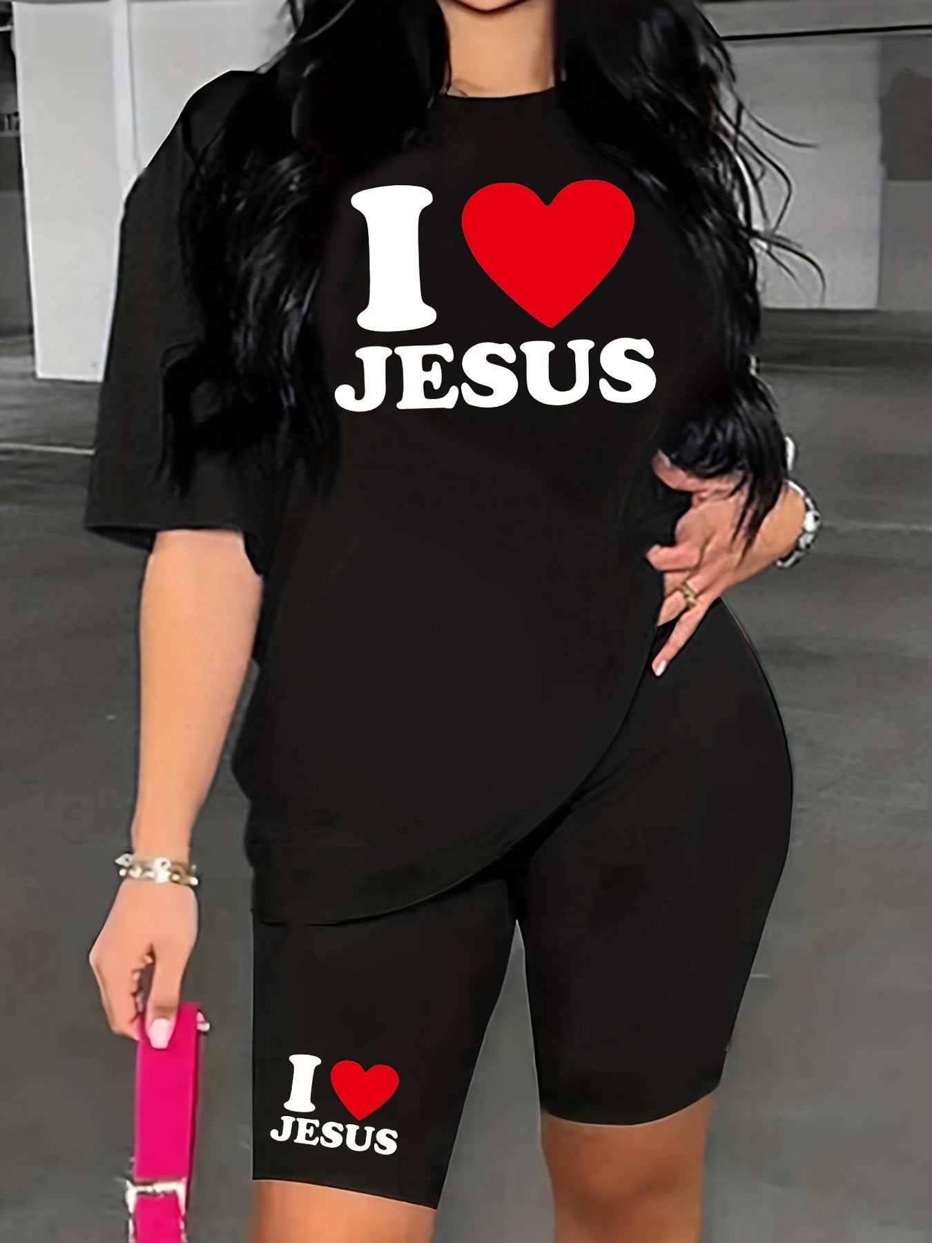 I Love Jesus Women's Christian Casual Outfit claimedbygoddesigns