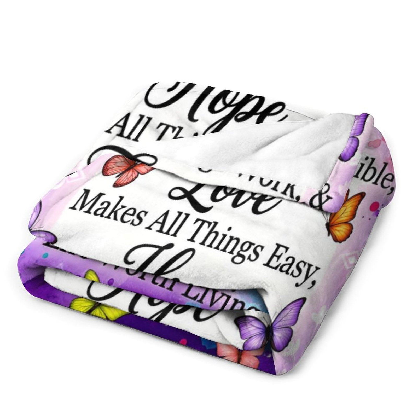 Faith Love Hope Family Christian Flannel Blanket (50"×60") - ClaimedbyGodDesigns