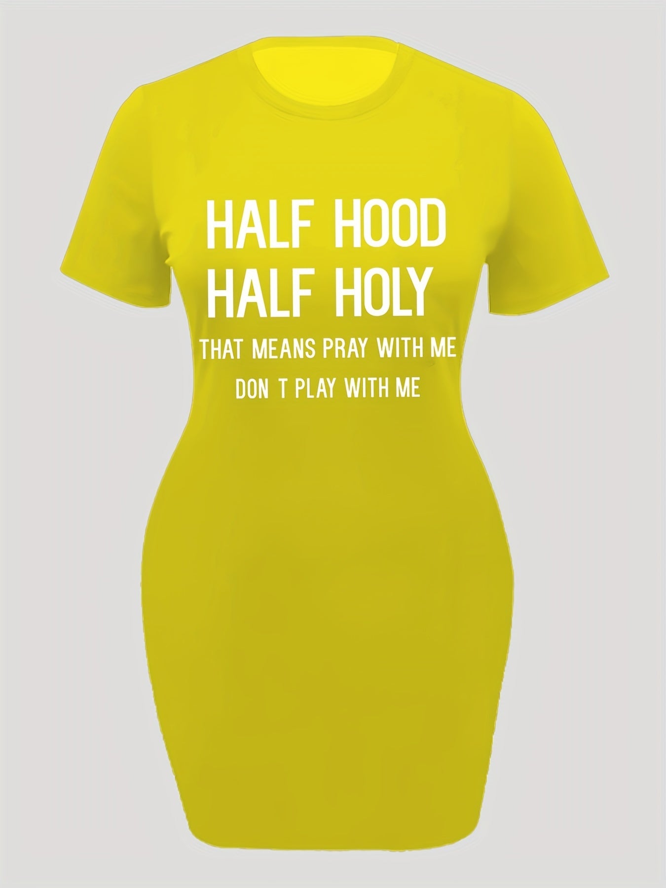 Half Hood Half Holy Pray With Me Don't Play With Me Plus Size Women's Christian Casual Dress claimedbygoddesigns