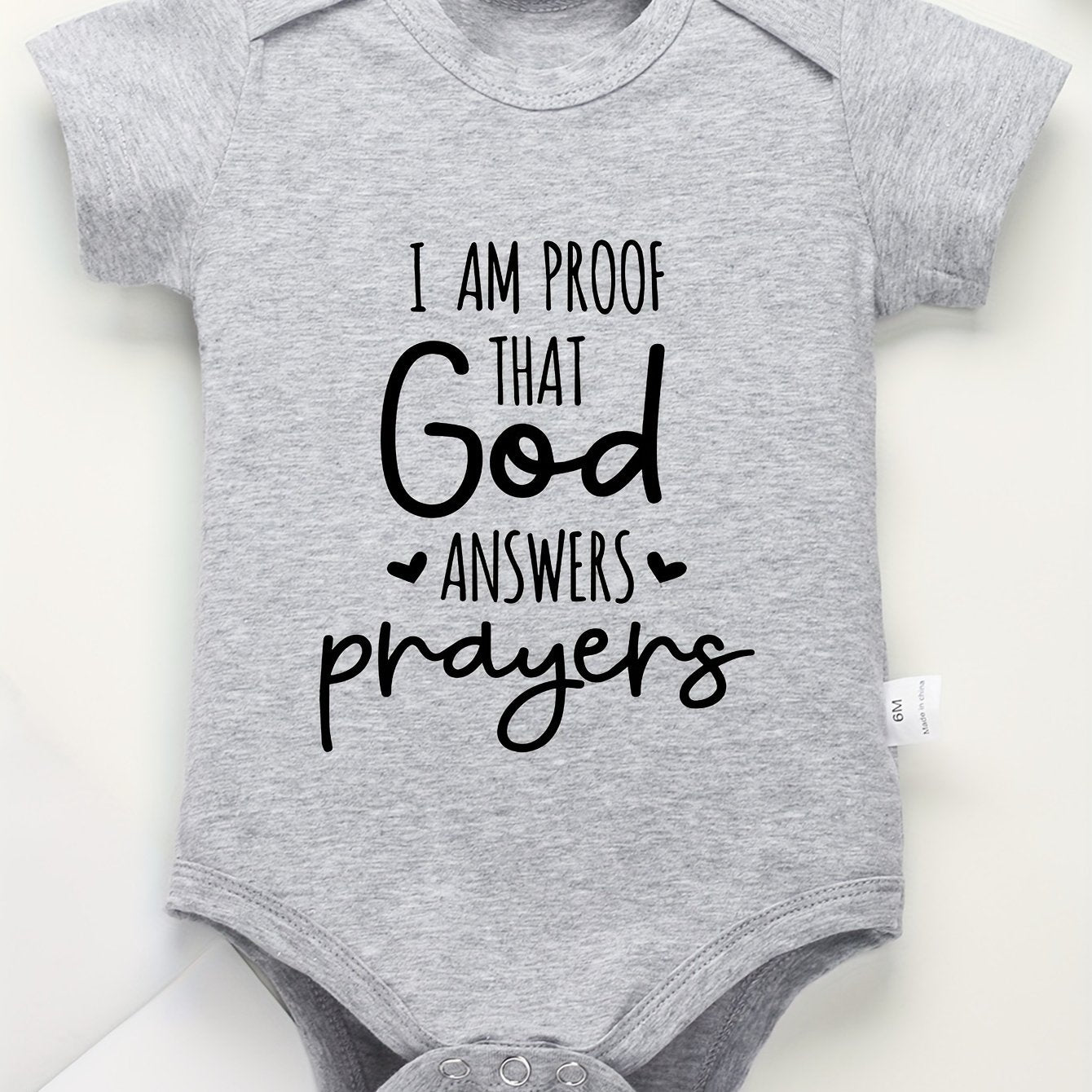 I Am Proof That God Answers Prayers Christian Baby Onesie claimedbygoddesigns