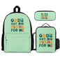 He's Got Big Plans For Me Christian Backpack Set of 3 Bags (Shoulder Bag Lunch Bag & Pencil Pouch)
