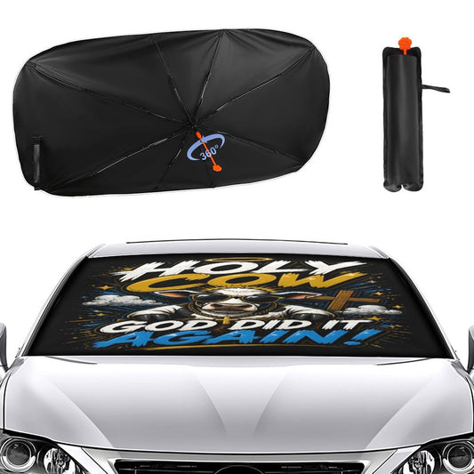 Holy Cow — God Did It Again Christian Car Sunshade Umbrella - ClaimedbyGodDesigns