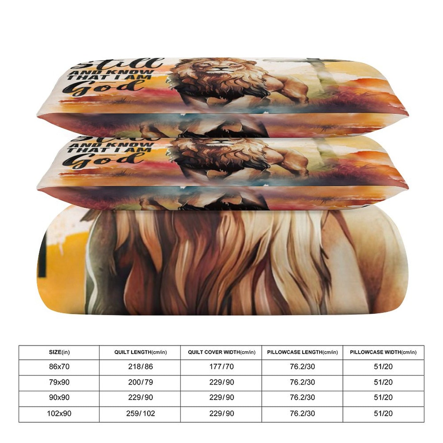 Be Still And Know That I Am God 3-Piece Christian Bedding Set- (Dual-sided Printing)