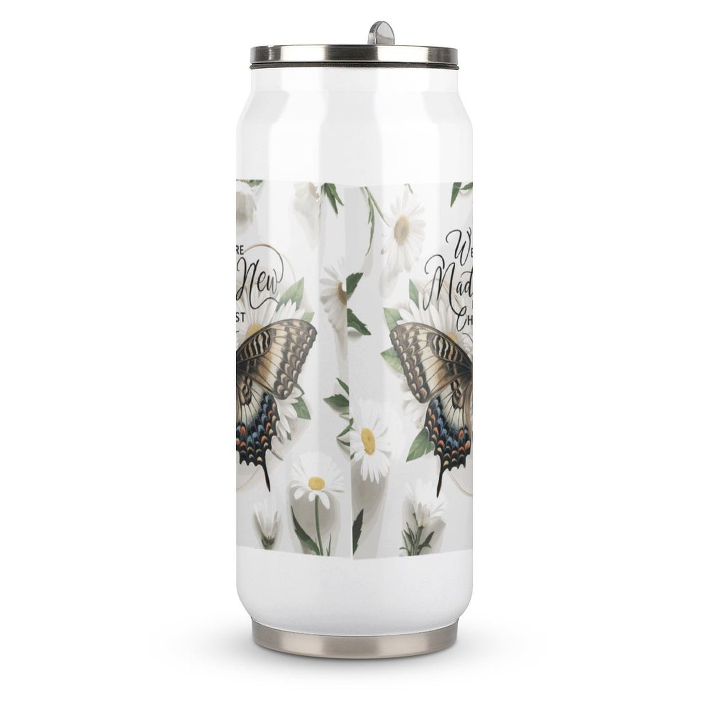 We Are Made New In Christ Christian Stainless Steel Tumbler with Straw SALE-Personal Design