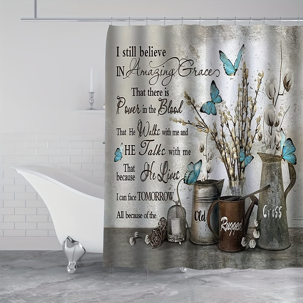 I Still Believe In Amazing Grace Shower Curtain With 12 Hooks 72*72in claimedbygoddesigns