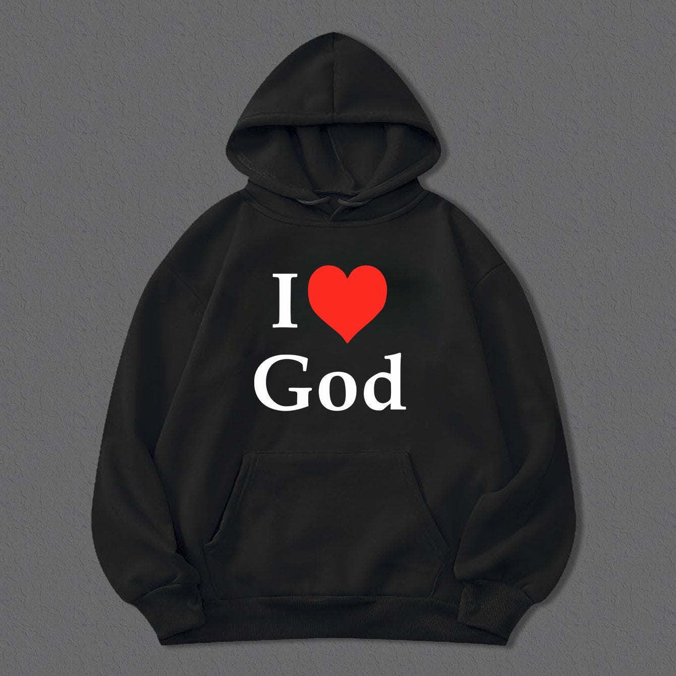 I Love God Men's Christian Pullover Hooded Sweatshirt claimedbygoddesigns