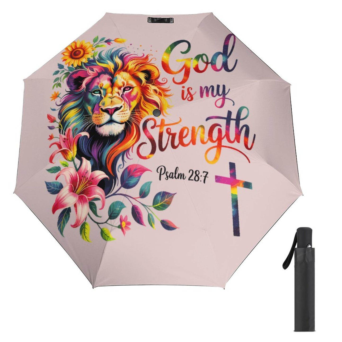 He Is My Strength Christian Auto Umbrella - ClaimedbyGodDesigns