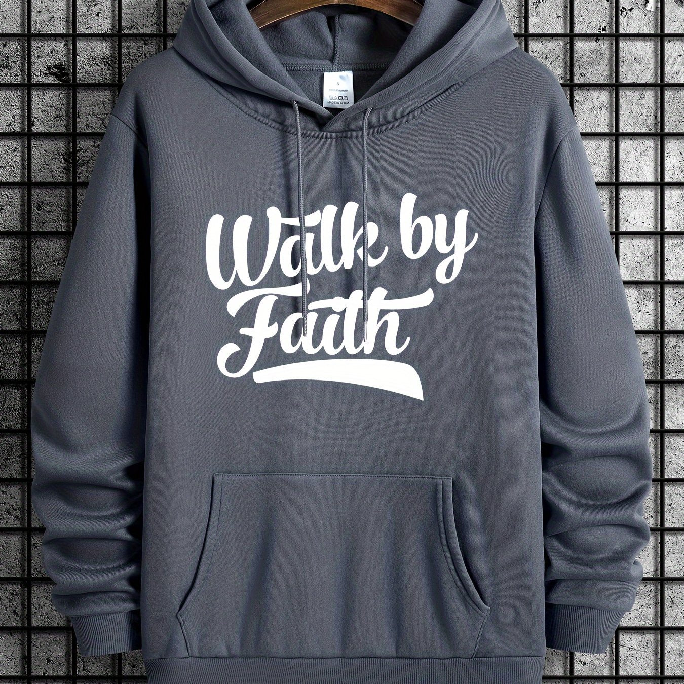 Walk By Faith Men's Christian Pullover Hooded Sweatshirt claimedbygoddesigns