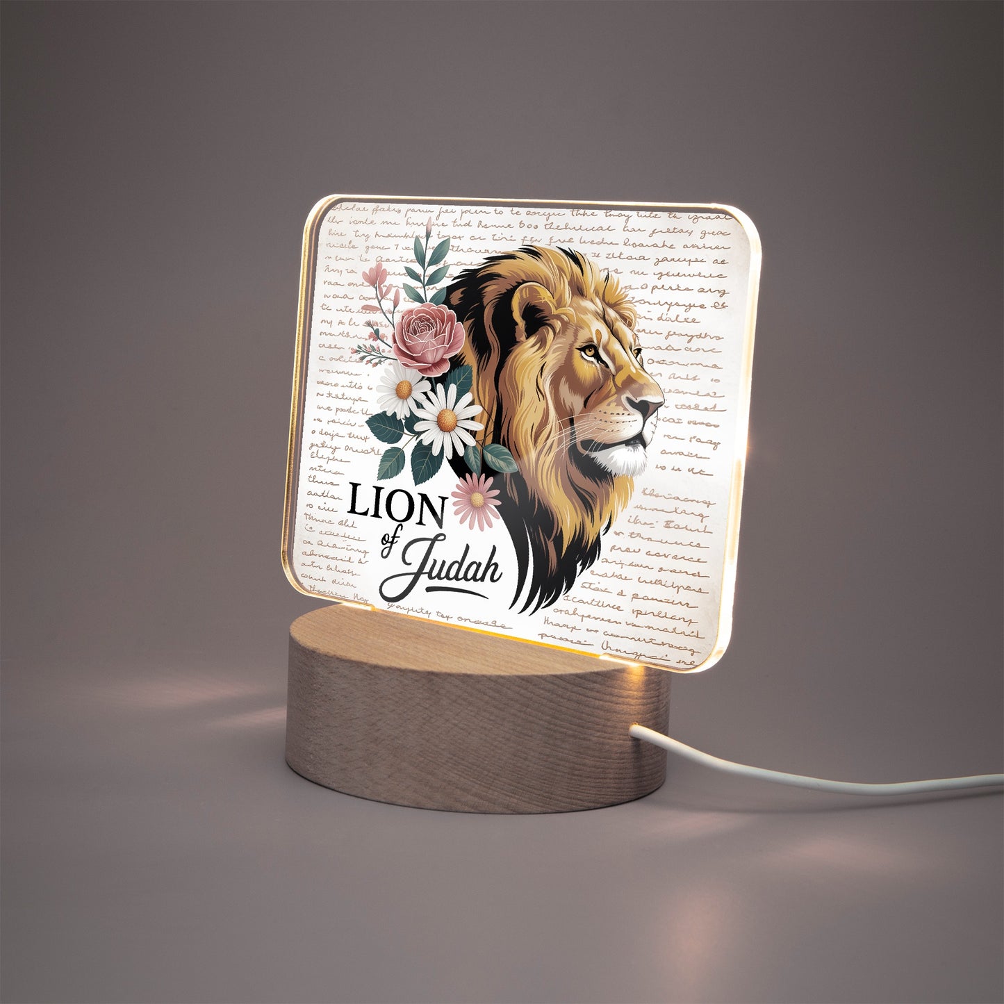Lion Of Judah Acrylic Plaque with Stand - Rectangle - ClaimedbyGodDesigns