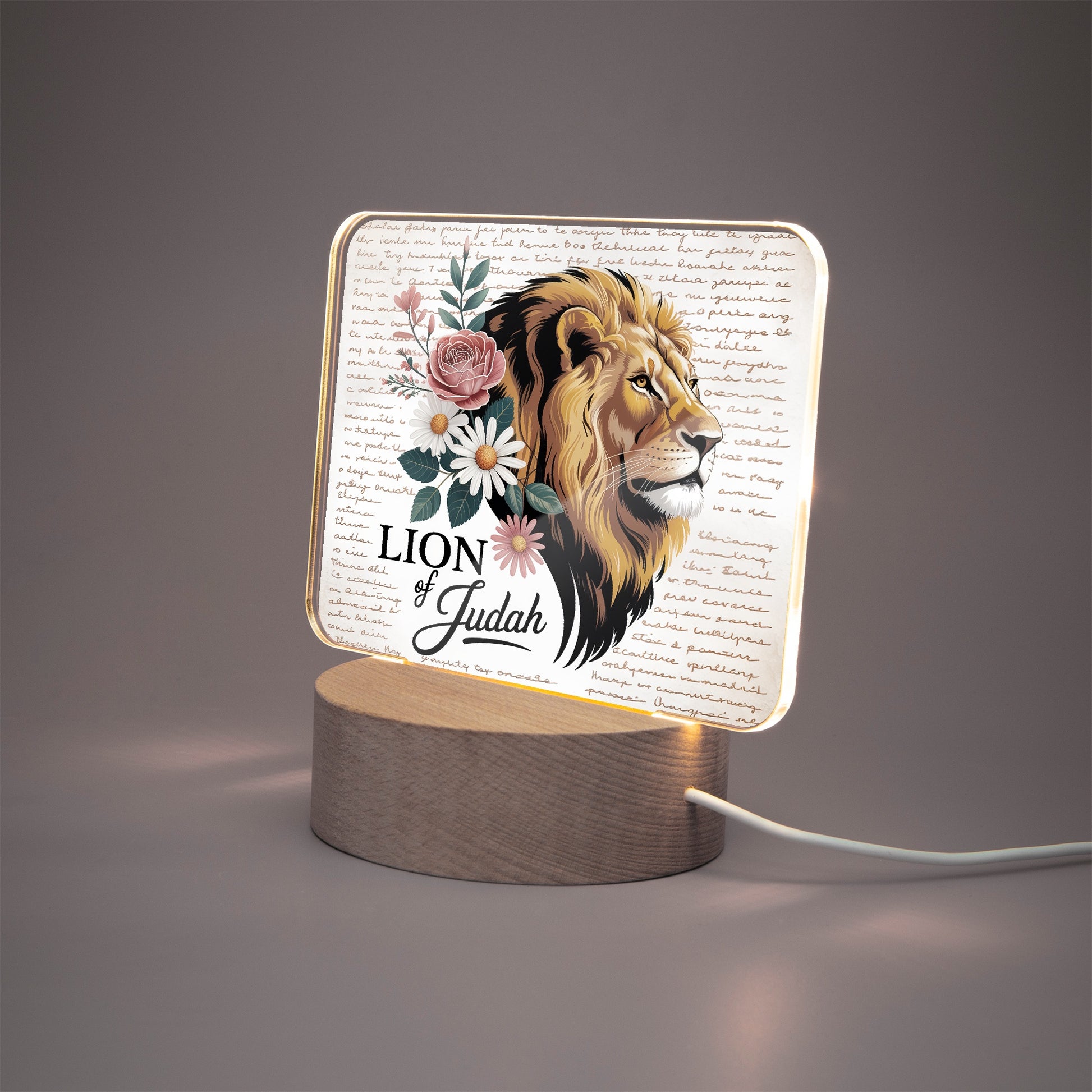 Lion Of Judah Acrylic Plaque with Stand - Rectangle - ClaimedbyGodDesigns