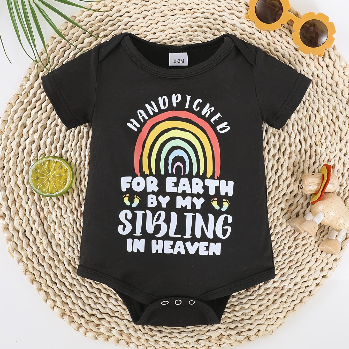 Hand Picked For Earth By My Sibling In Heaven  Christian Baby Onesie claimedbygoddesigns