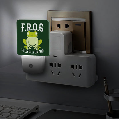 Fully Rely On Him (frog) Christian Night Light For Kids - ClaimedbyGodDesigns