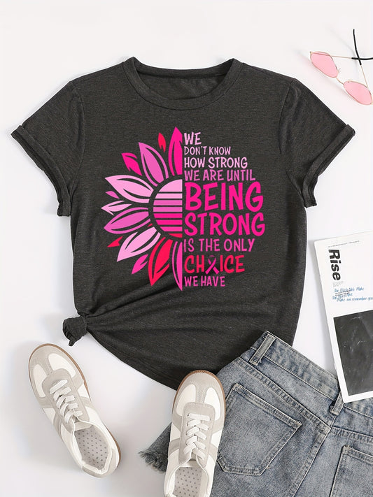 We Don't Know How Strong We Are Until Strong Is The Only Choice (breast cancer awareness) Women's Christian T-shirt claimedbygoddesigns