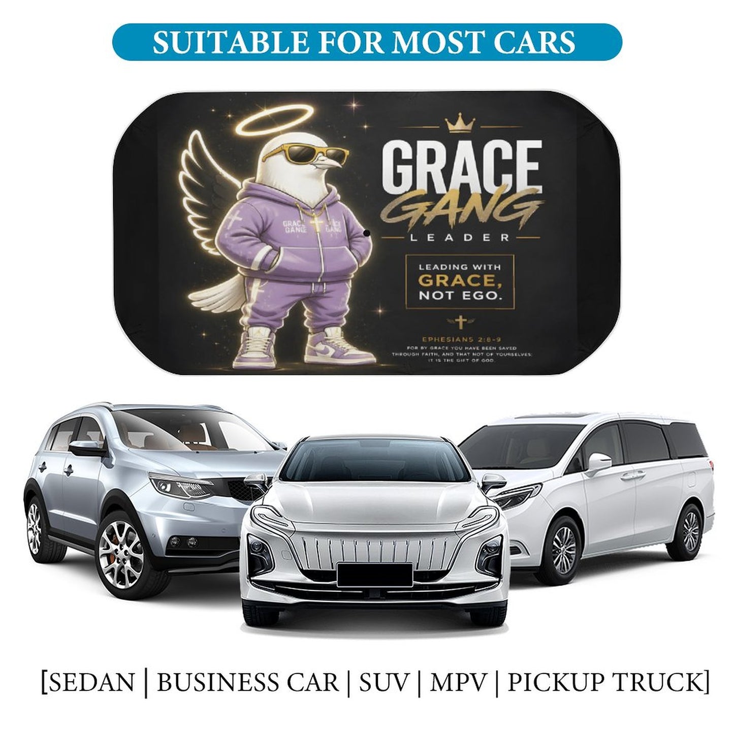 Grace Gang – Christian Car Sunshade Umbrella - ClaimedbyGodDesigns