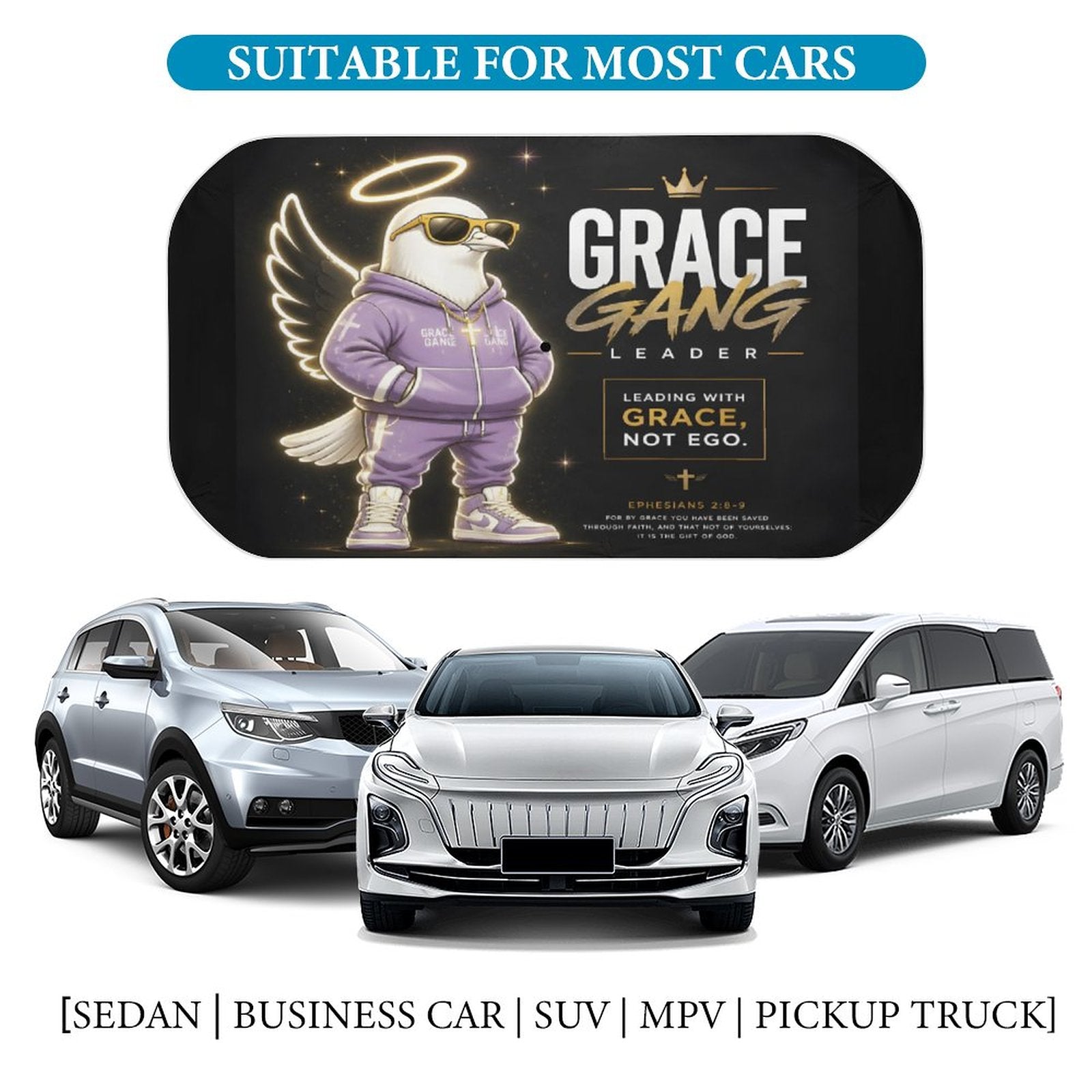 Grace Gang – Christian Car Sunshade Umbrella - ClaimedbyGodDesigns