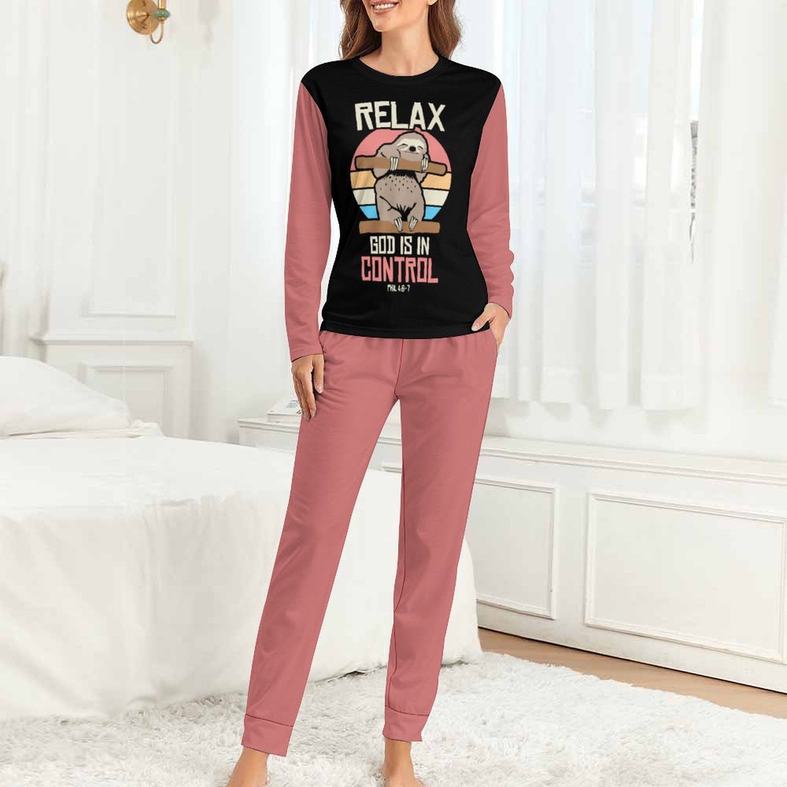 Relax God Is In Control Women's Christian Pajama Set SALE-Personal Design