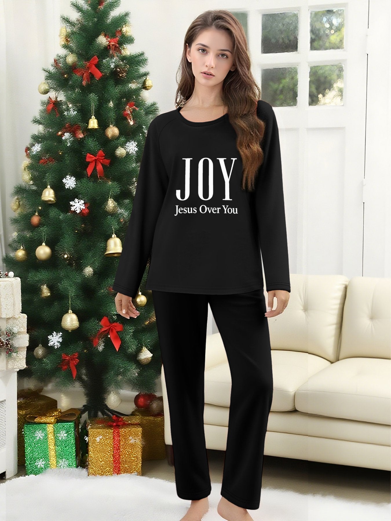Joy Unisex Christian Plaid Pajamas - ClaimedbyGodDesigns