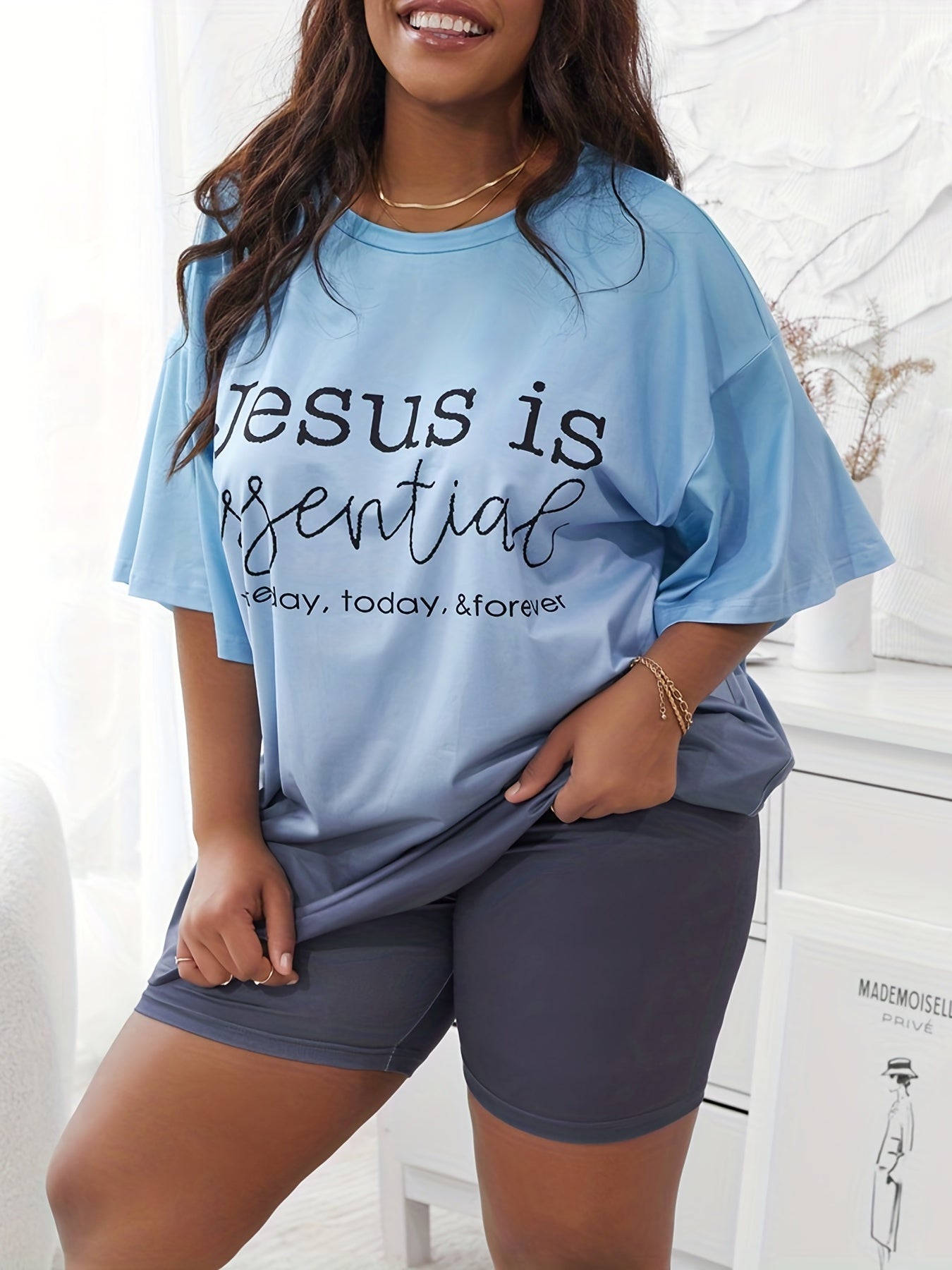 Jesus Is Essential Yesterday Today And Forever Plus Size Women's Christian Pajamas claimedbygoddesigns