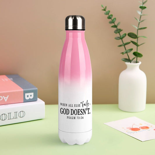 When All Else Fails He Doesn't Christian Gradient Insulated Water Bottle - Faith-Inspired Hydration