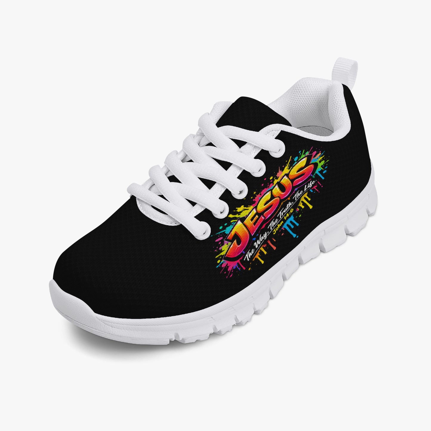 Jesus The Way The Truth The Life Christian Kids' Lightweight Mesh Sneakers - ClaimedbyGodDesigns