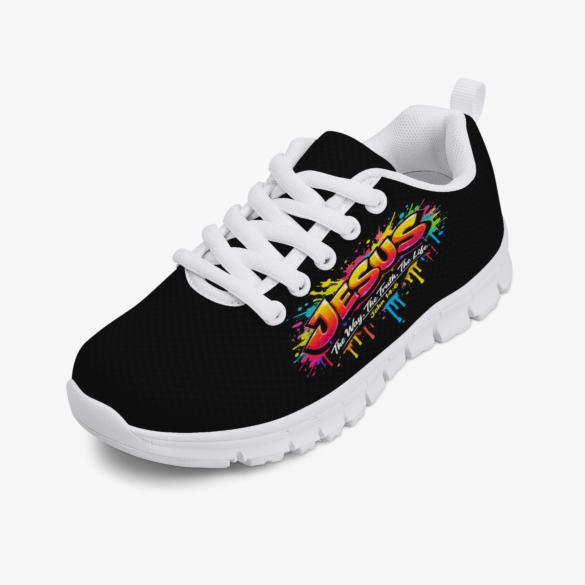 Jesus The Way The Truth The Life Christian Kids' Lightweight Mesh Sneakers - ClaimedbyGodDesigns
