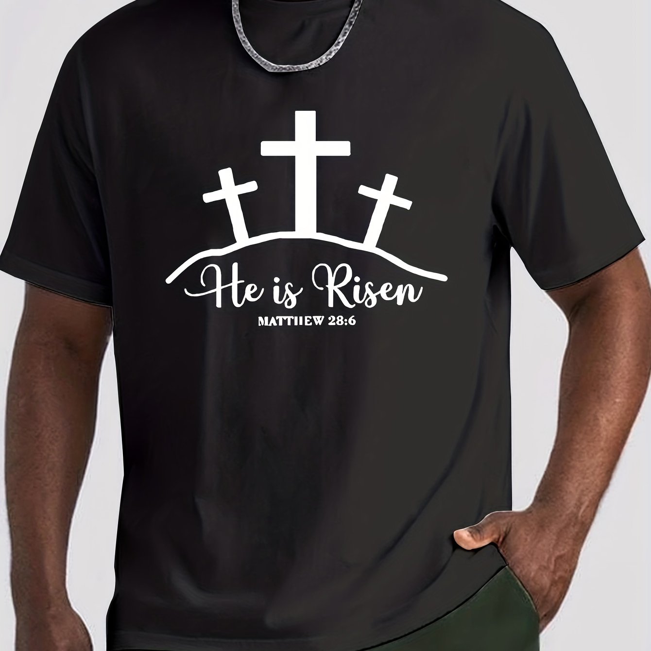For All Have Sinned And Come Short Of The Glory Of God/ He Is Risen Men's Christian T-shirt claimedbygoddesigns