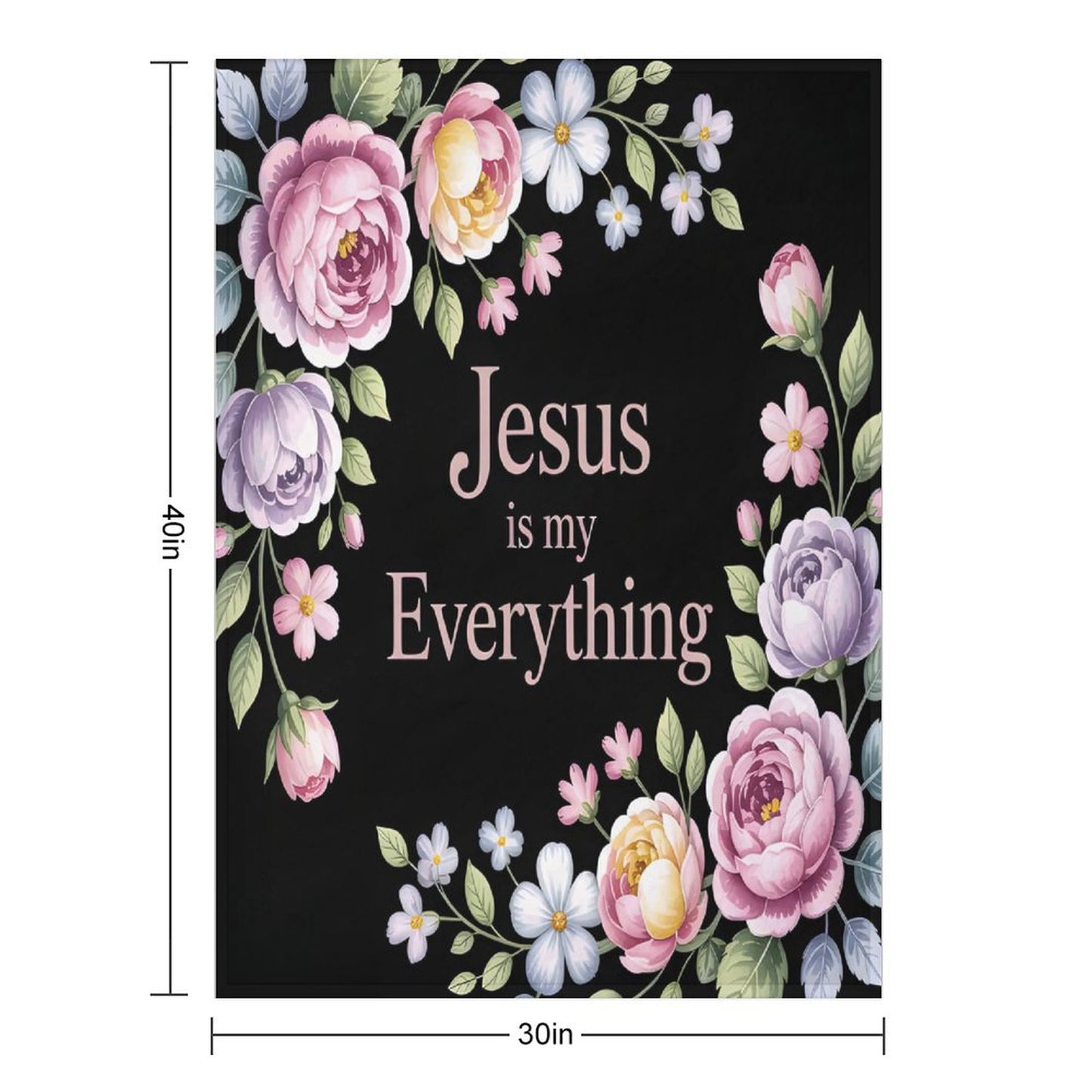 Jesus Is My Everything Christian Flannel Throw Blanket