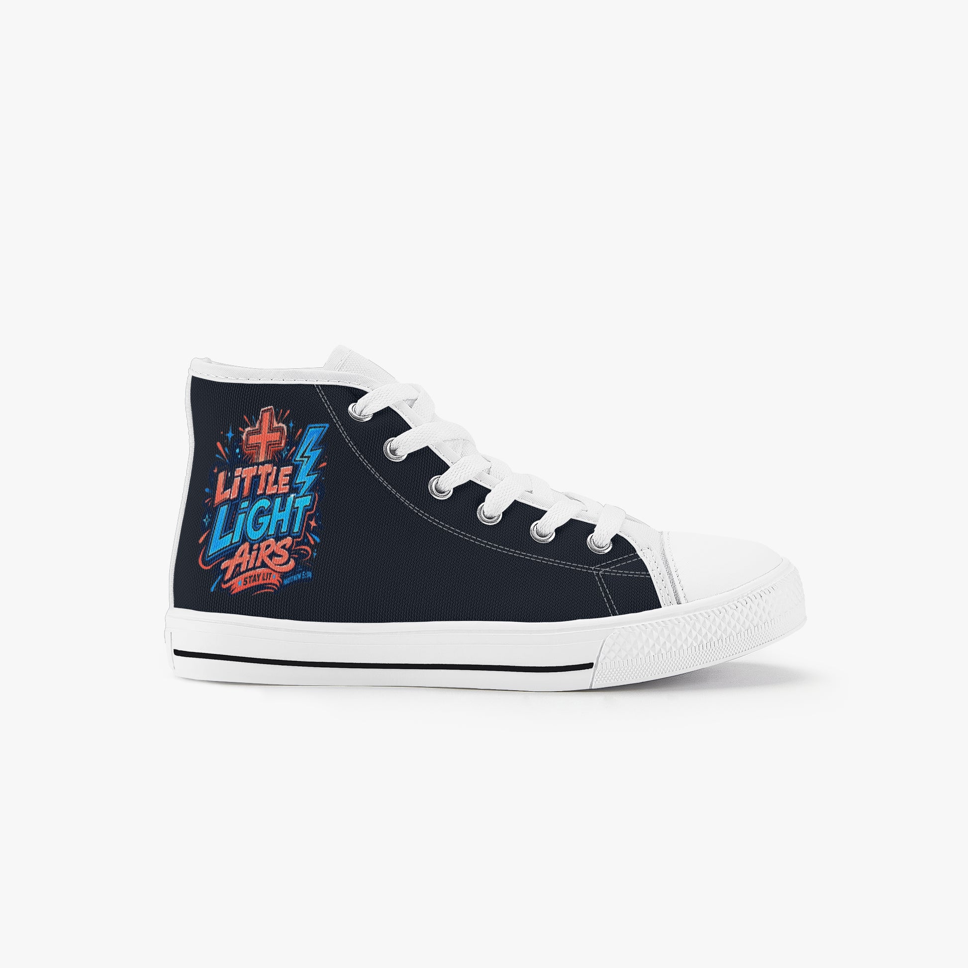 Little Light Airs Christian Kid’s High - Top Canvas Shoes - ClaimedbyGodDesigns