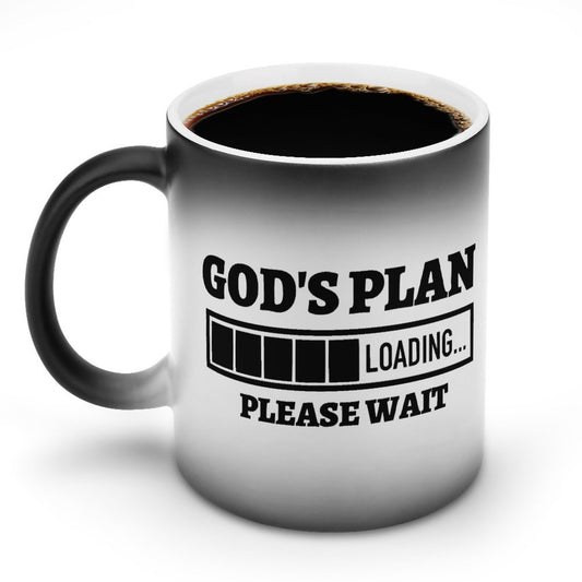 God's Plan Loading Please Wait Christian Color Changing Mug (Dual-sided )