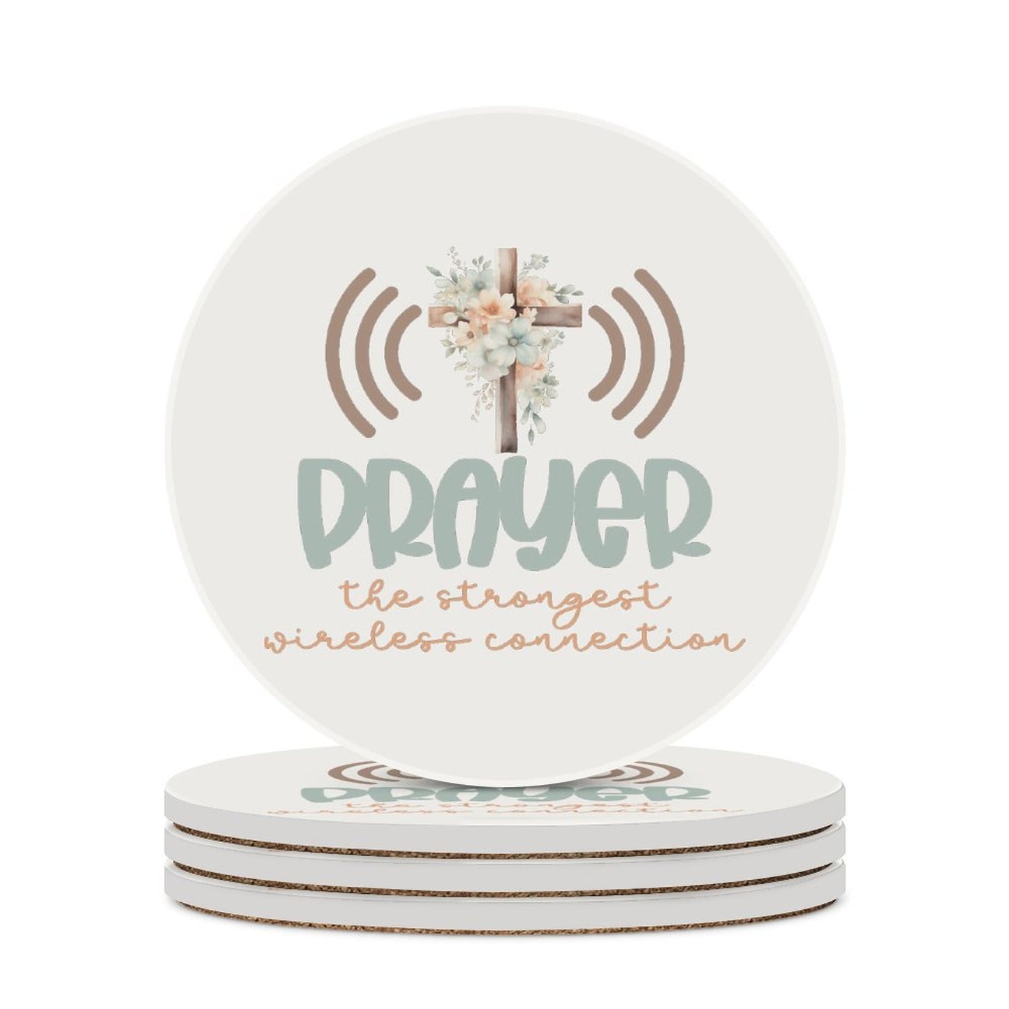 Prayer Christian Round Ceramic Coaster - ClaimedbyGodDesigns