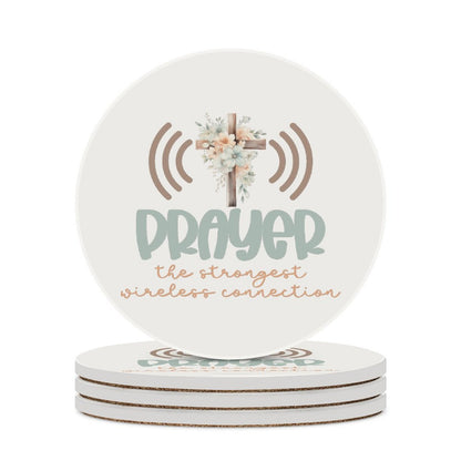 Prayer Christian Round Ceramic Coaster - ClaimedbyGodDesigns