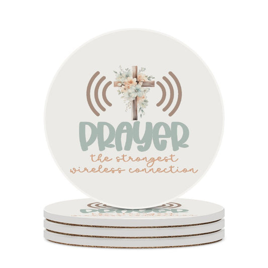 Prayer Christian Round Ceramic Coaster - ClaimedbyGodDesigns