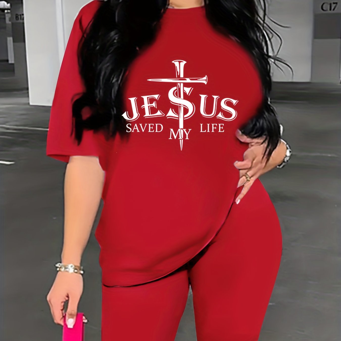 Jesus Saved My Life Women's Christian Casual Outfit claimedbygoddesigns