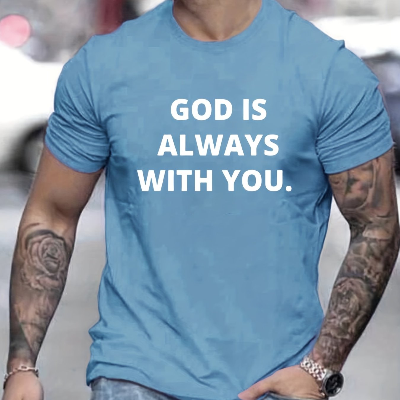 God Is Always With You Men's Christian T-shirt claimedbygoddesigns