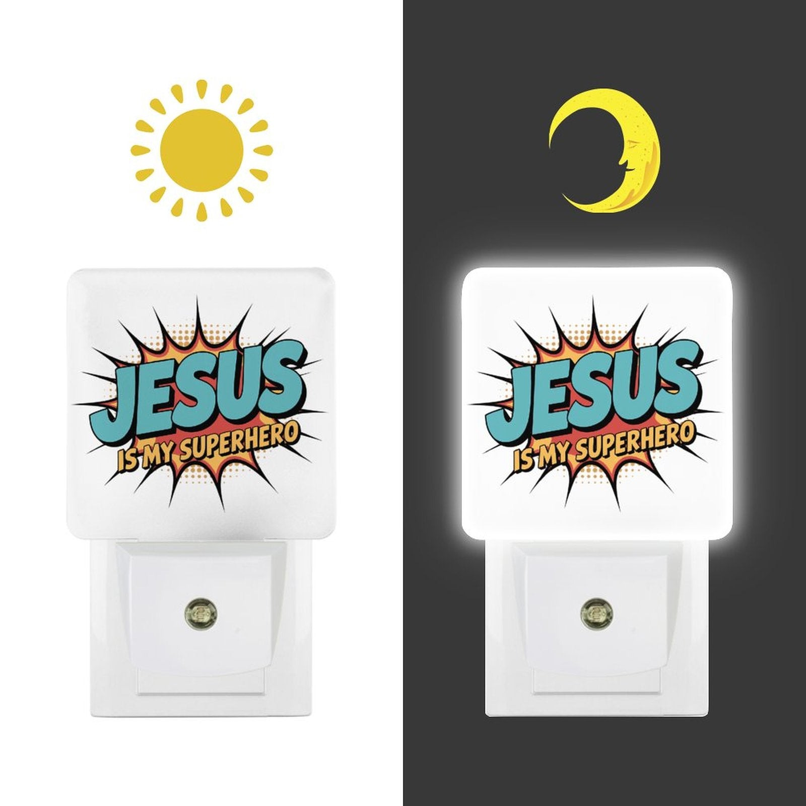 He Is My Superhero Christian Night Light For Kids - ClaimedbyGodDesigns