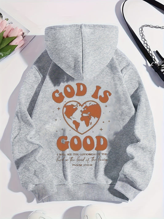Psalm 27:13-14 God Is Good Women's Christian Pullover Hooded Sweatshirt claimedbygoddesigns