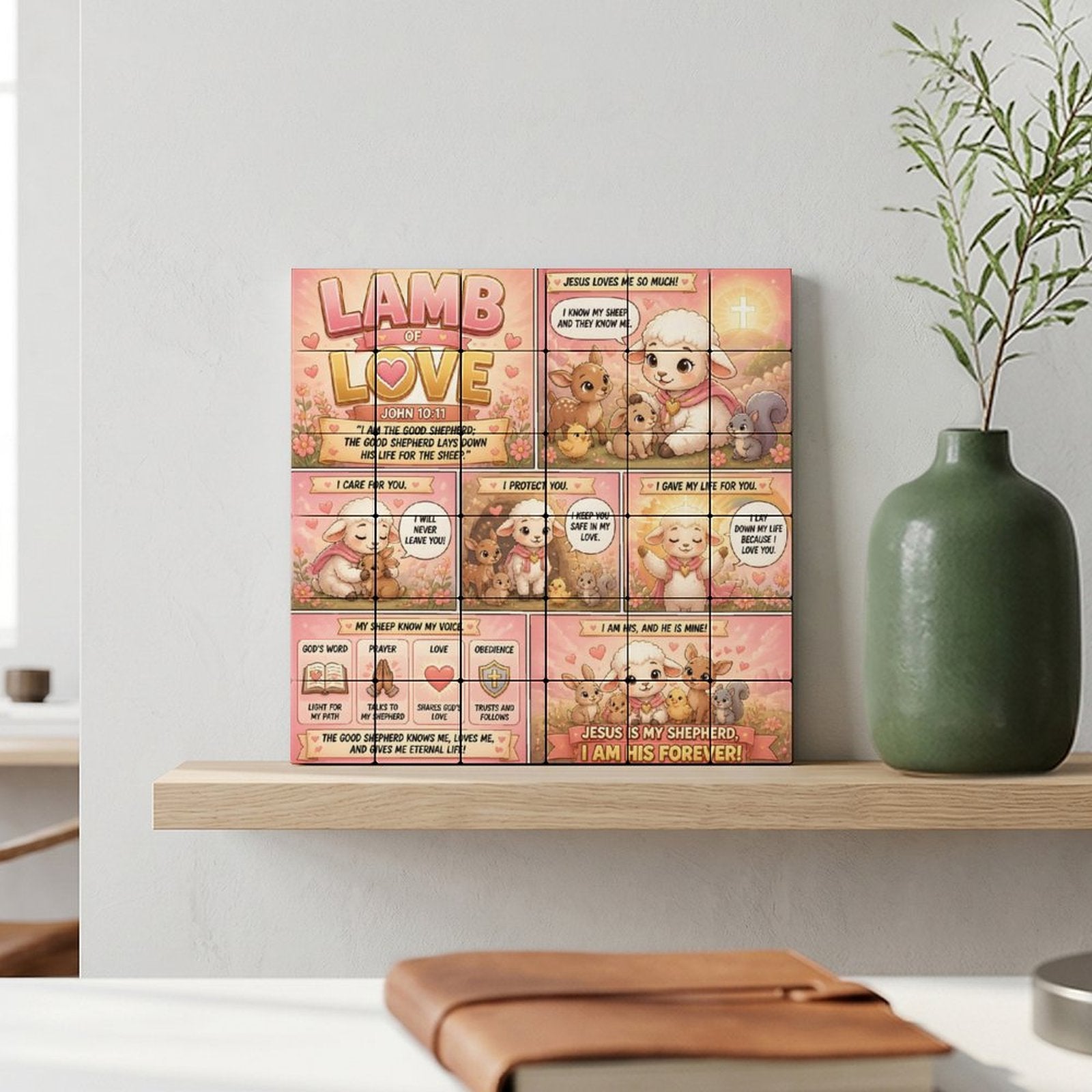 Lamb of Love – Building Block Puzzle Ornament - ClaimedbyGodDesigns