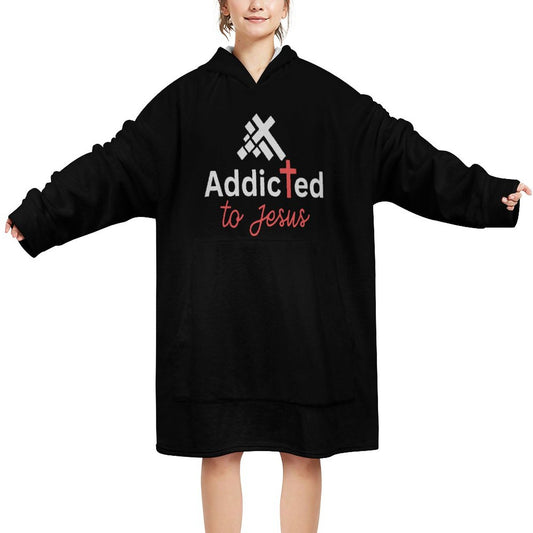 Addicted To Jesus Christian Wearable Oversized Sweater Blanket SALE-Personal Design