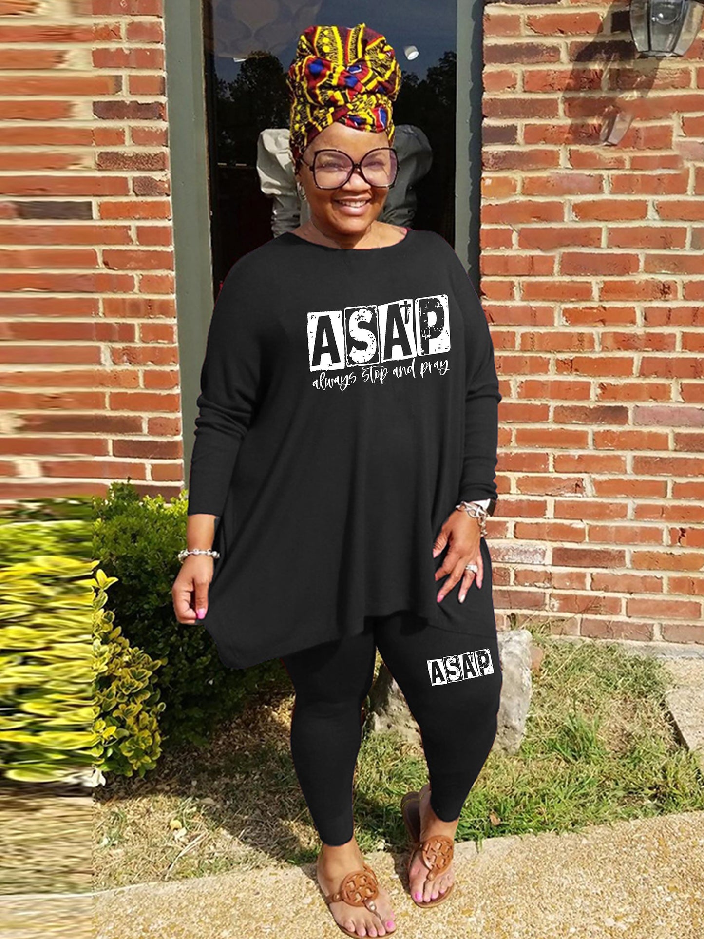 ASAP: Always Stop And Pray Plus Size Women's Christian Casual Outfit claimedbygoddesigns