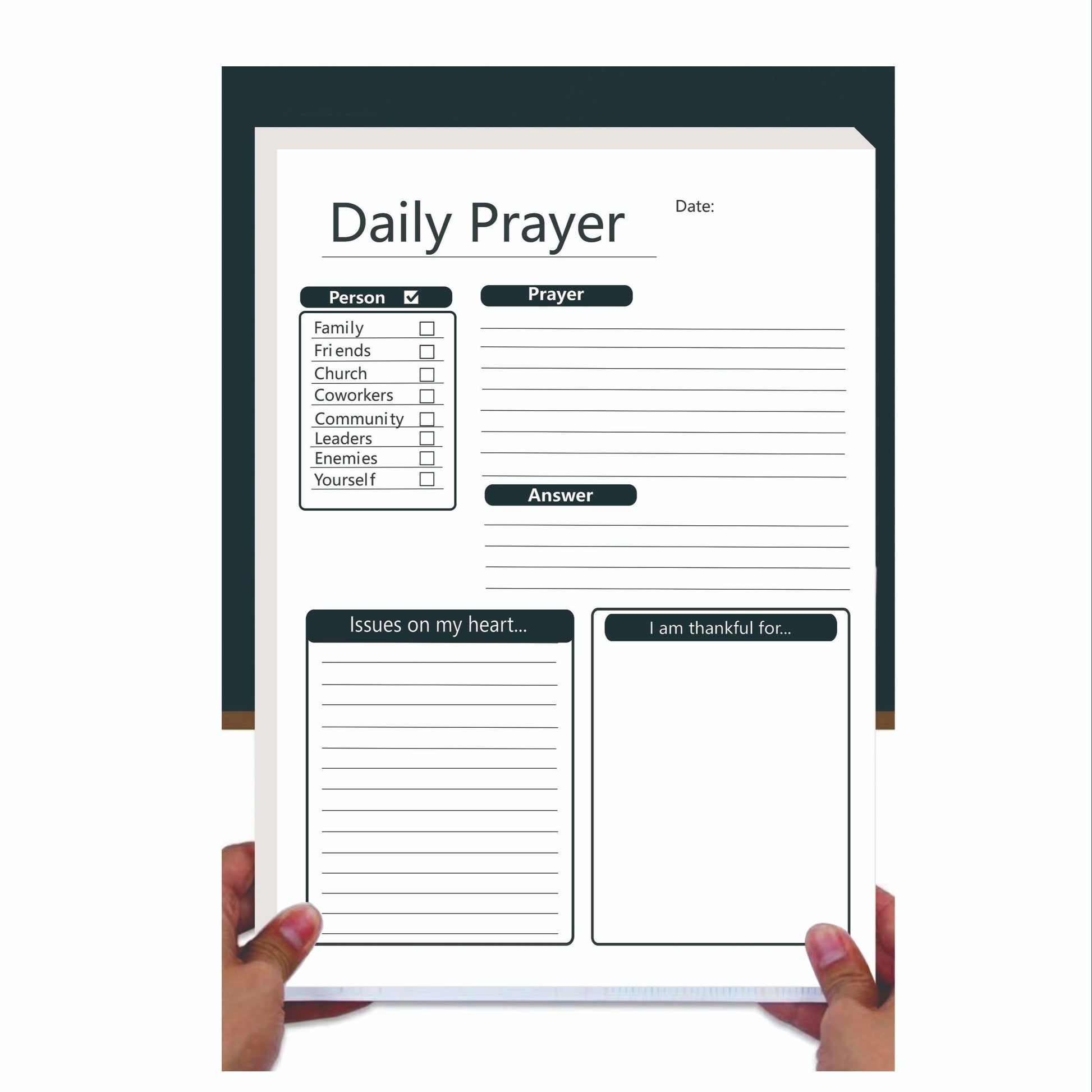 1pc Bible Study/Prayer/Sermon Notes Worksheet Christian Journal claimedbygoddesigns