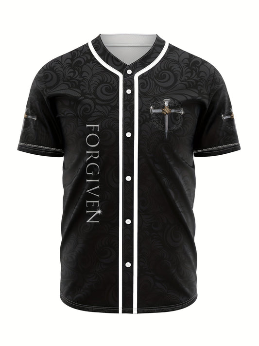 Forgiven Men's Christian Baseball Jersey claimedbygoddesigns