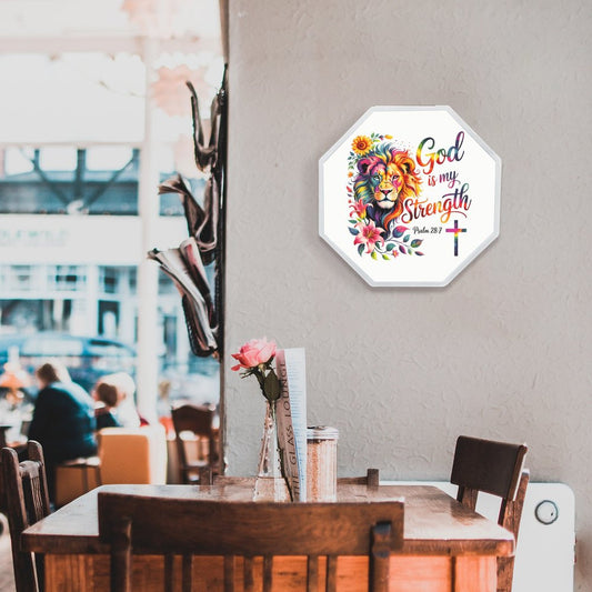 He Is My Strength Octagonal Metal Decorative Sign - ClaimedbyGodDesigns