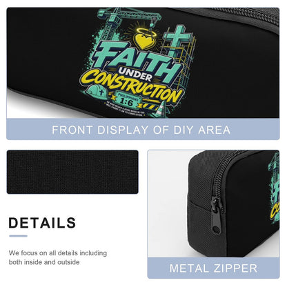 Faith Under Construction Christian 3 PCS Bag Set (Backpack, Lunch Bag and Pencil Case) - ClaimedbyGodDesigns