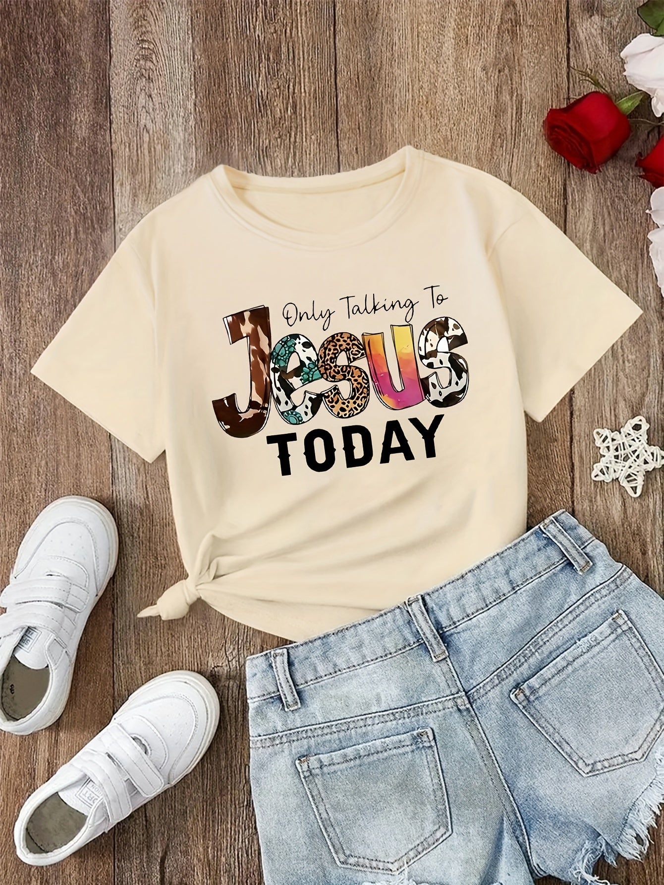 Only Talking To Jesus Today Youth Christian T-shirt claimedbygoddesigns