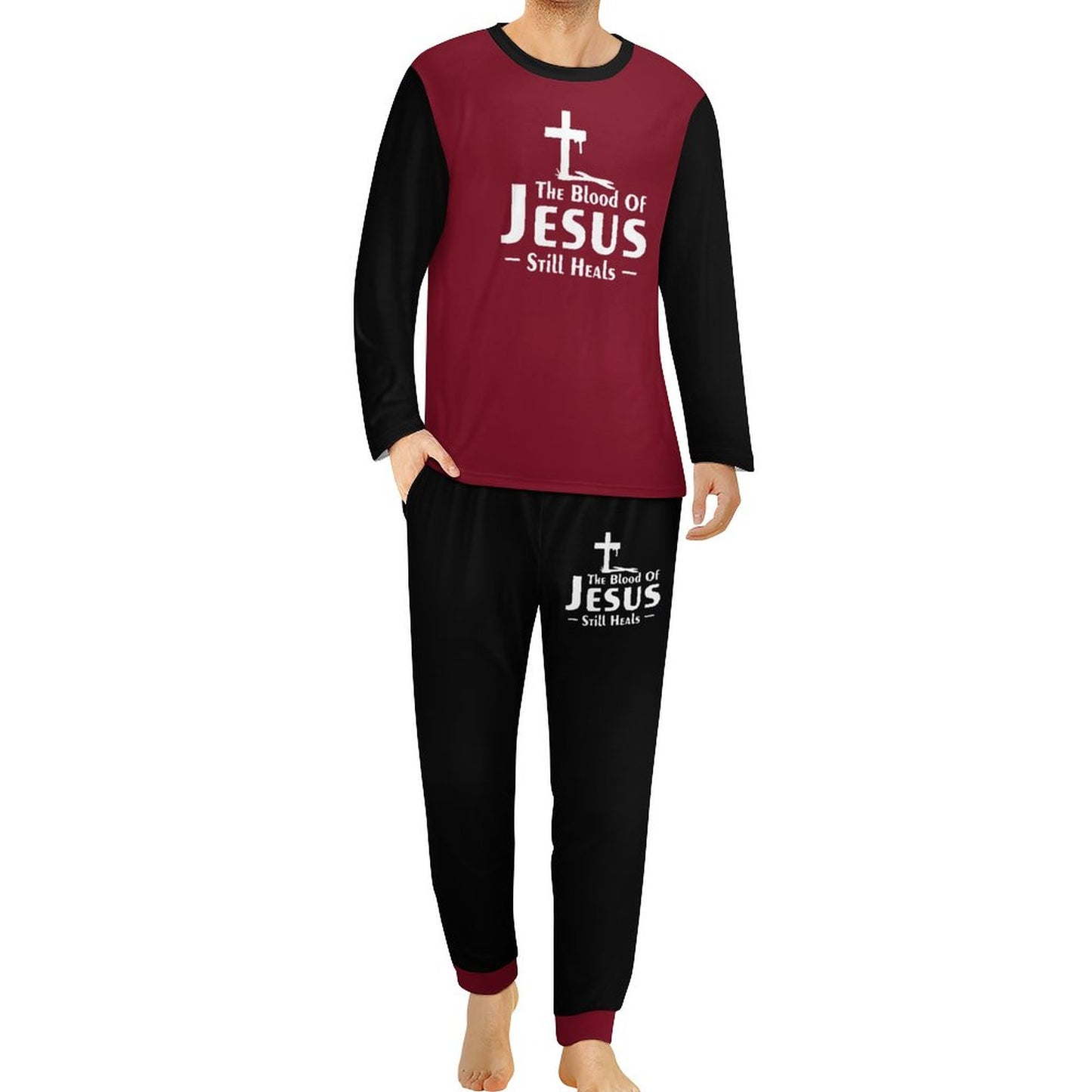 The Blood Of Jesus Still Heals Men's Christian Pajamas SALE-Personal Design