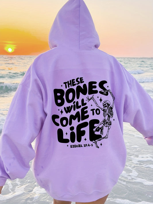 These Bones Will Come To Life Plus Size Women's Christian Pullover Hooded Sweatshirt claimedbygoddesigns