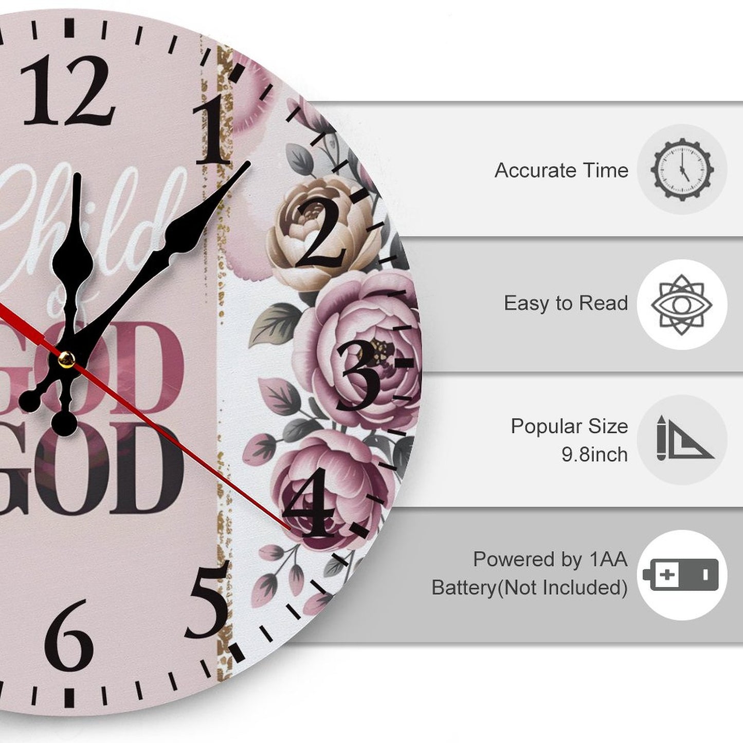 Child Of God Christian Modern Wooden Wall Clock