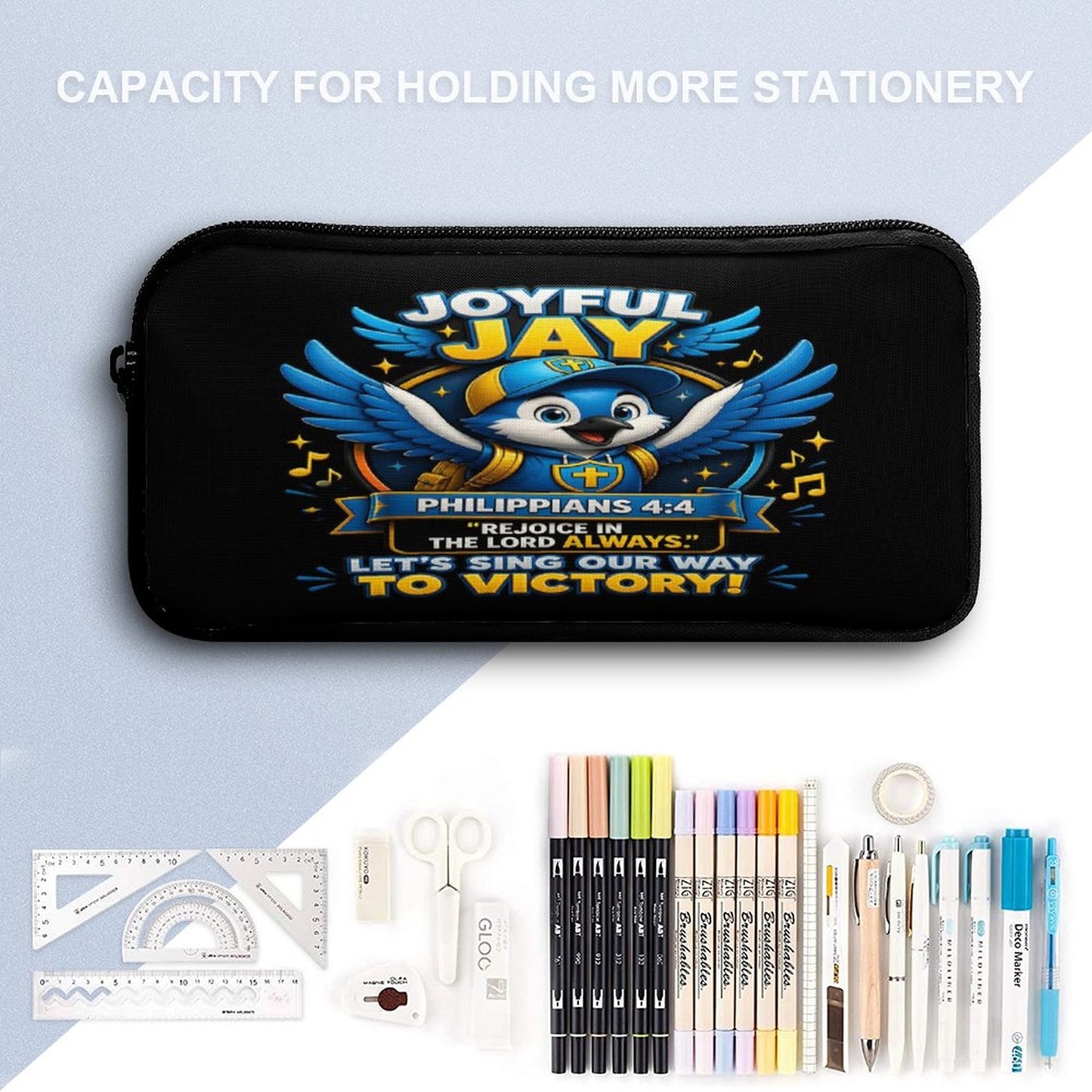 Joyful Jay Christian 3 PCS Bag Set (Backpack, Lunch Bag and Pencil Case) - ClaimedbyGodDesigns