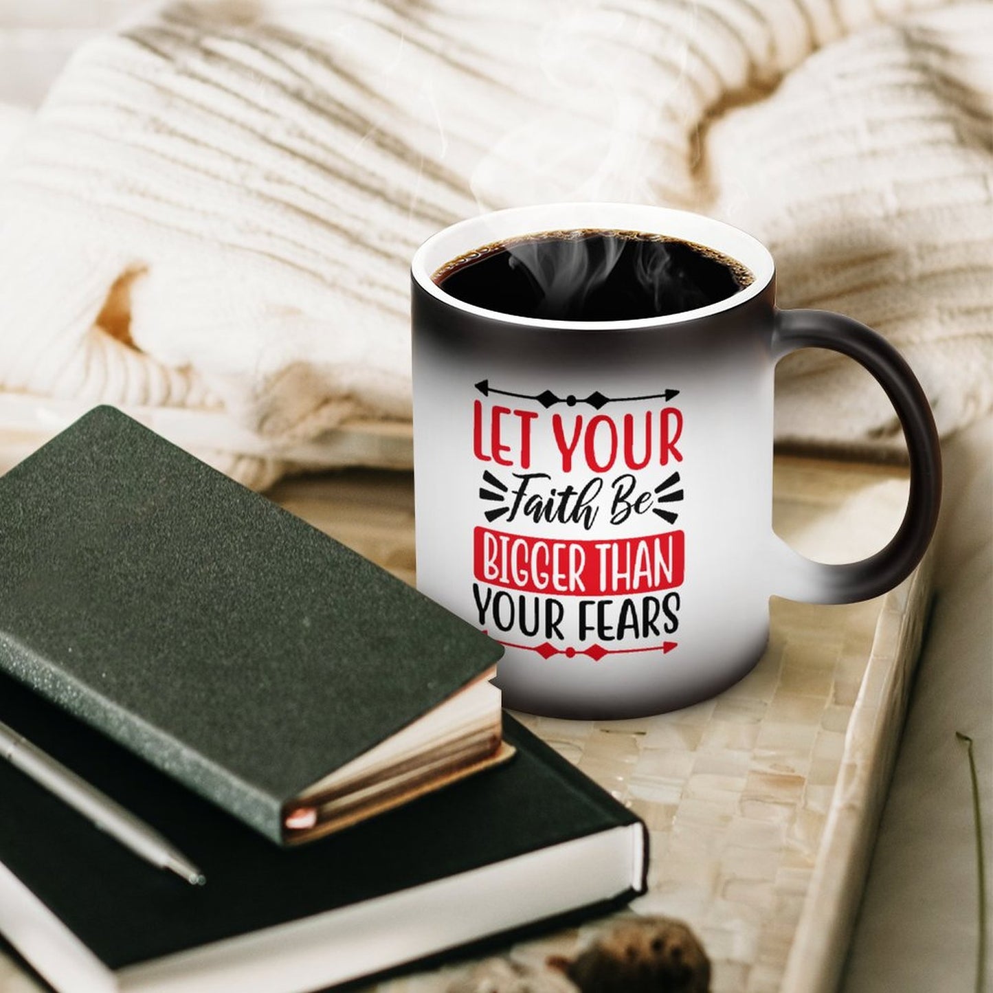 Let Your Faith Be Bigger Than Your Fears Christian Color Changing Mug (Dual-sided)